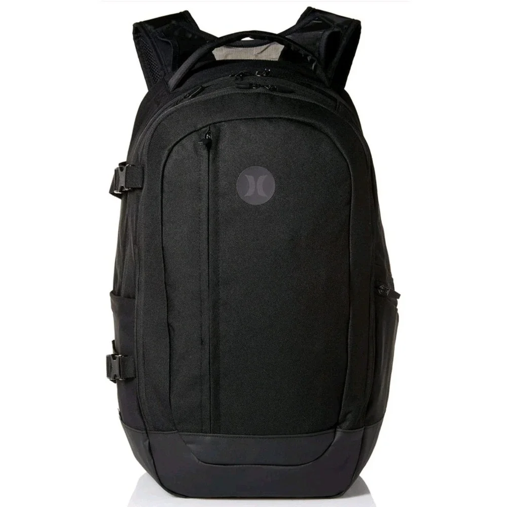 Hurley Wayfarer Delux Laptop Sleeve Backpack BlackMulti Pocket Zip School Work